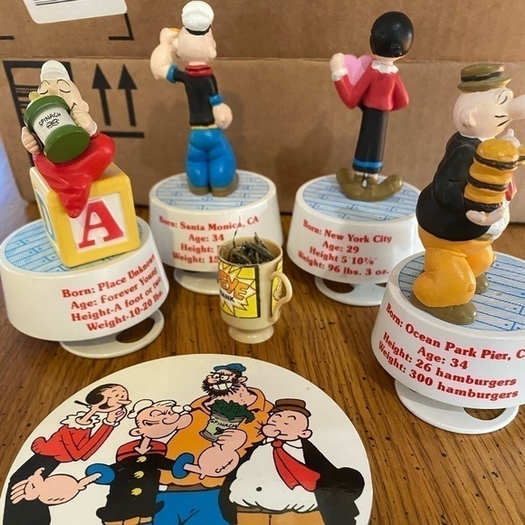 Popeye music boxes ; plaque and mini mug by 1989 Davidson of Hamilton gifts - Picture 2 of 6